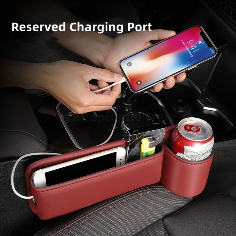 Car Seat Gap Organizer Multifunction Console Crevice Filler Side Storage Box with Cup Holder Sundries Storage Pocket Accessories