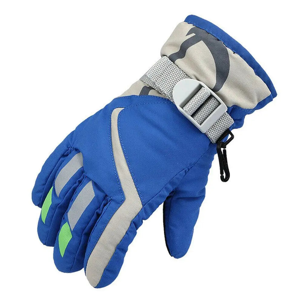 Winter Kids Snowboard Ski Gloves Nylon Non-slip Children Boys Girls Waterproof Cycling Thermal Fleece Warm Snow Gloves