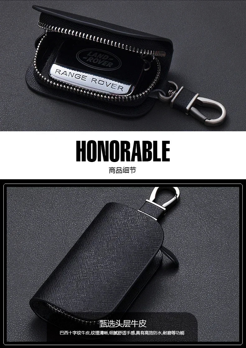 Leather Car Key Case Universal Keychain For BMW Mercedes Audi VW Bentley Ferrari FIAT Alfa Jeep Key Cover Protector Accessories