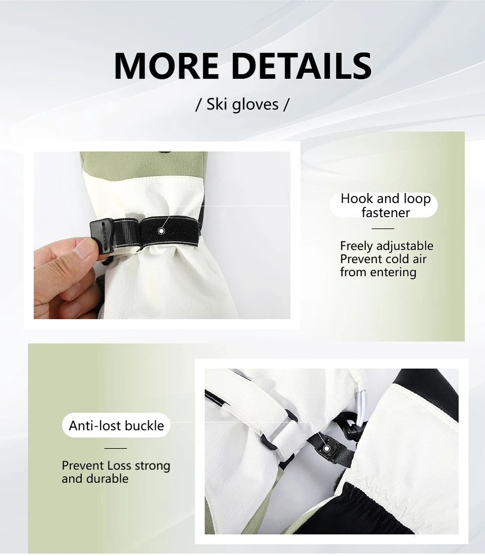KoKossi Winter Non-slip Touch Screen Waterproof Snowboard Ski Gloves Thickened Windproof Cycling Fleece Warm Riding Gloves