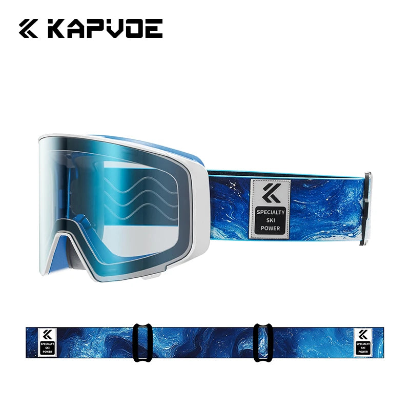 Kapvoe Photochromic Snow Goggles Men Ski Goggles Snowboard Anti-Fog Mask for Women UV400 Protection Glasses Snowmobile Winter