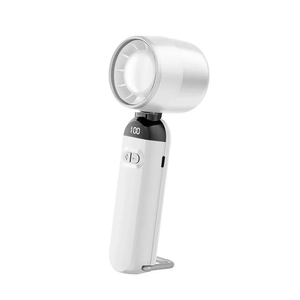 Mini Portable Hand Fan, 100 Wind Speeds, 6000mAh USB Battery Rechargeable, LED Digital Display, Travel,Camping,Outdoor