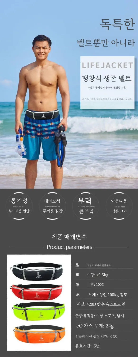 Adult Portable Professional Fishing Vest Manual Automatic Inflatable Fishing Life Jacket Large Buoyancy Life Waist Belt