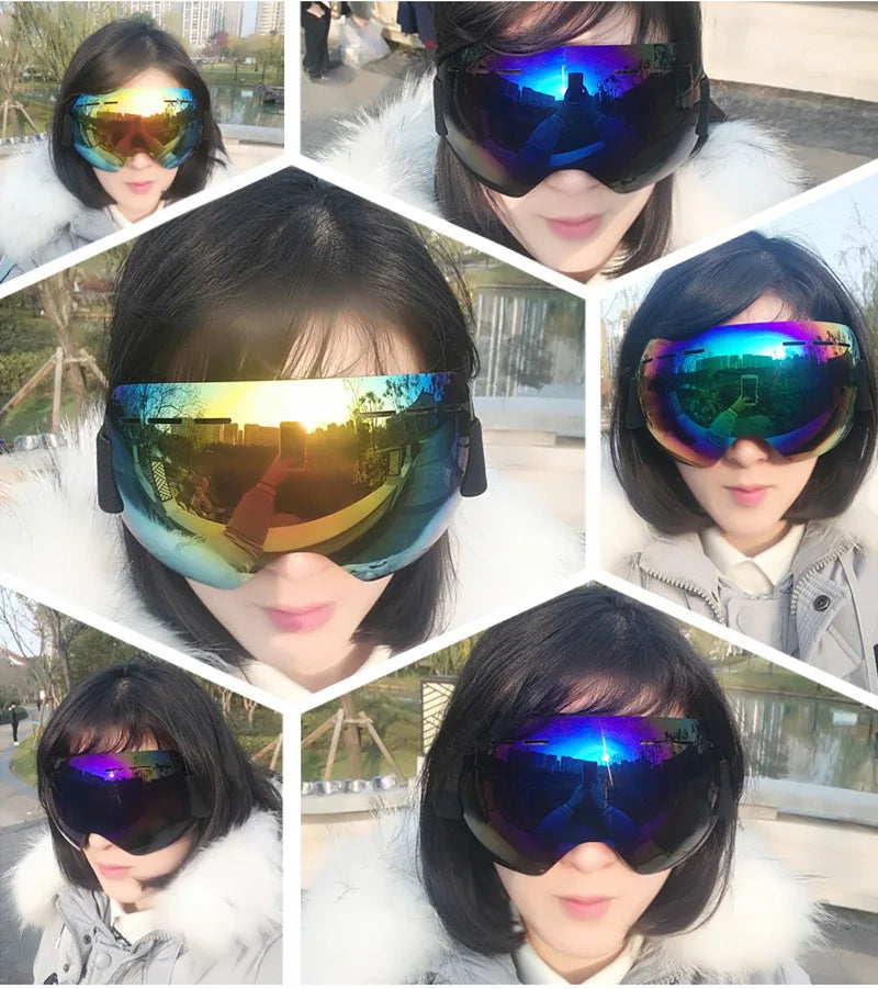 LIGHTWEIGHT Professional Ski Goggles Men UV400 Adult anti-fog Snowboard Skiing Glasses Women Ultra-light Winter Snow Eyewear