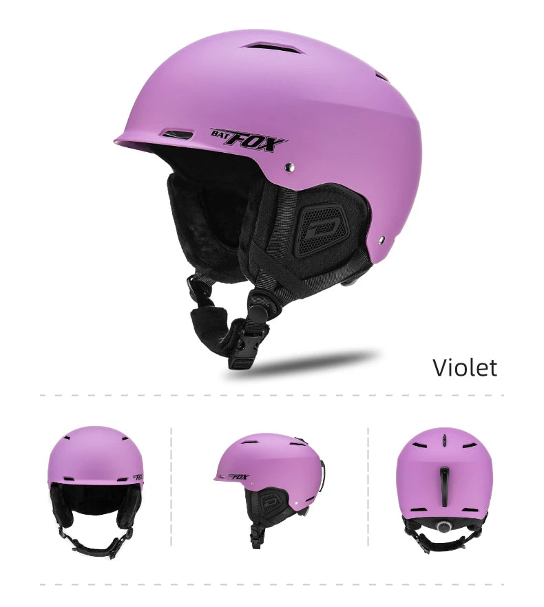 BATFOX New Unisex Ski Helmet Certificate Half-covered Anti-impact Skiing Helmet For Adult and Kids Snow Safety Snowboard Helmet