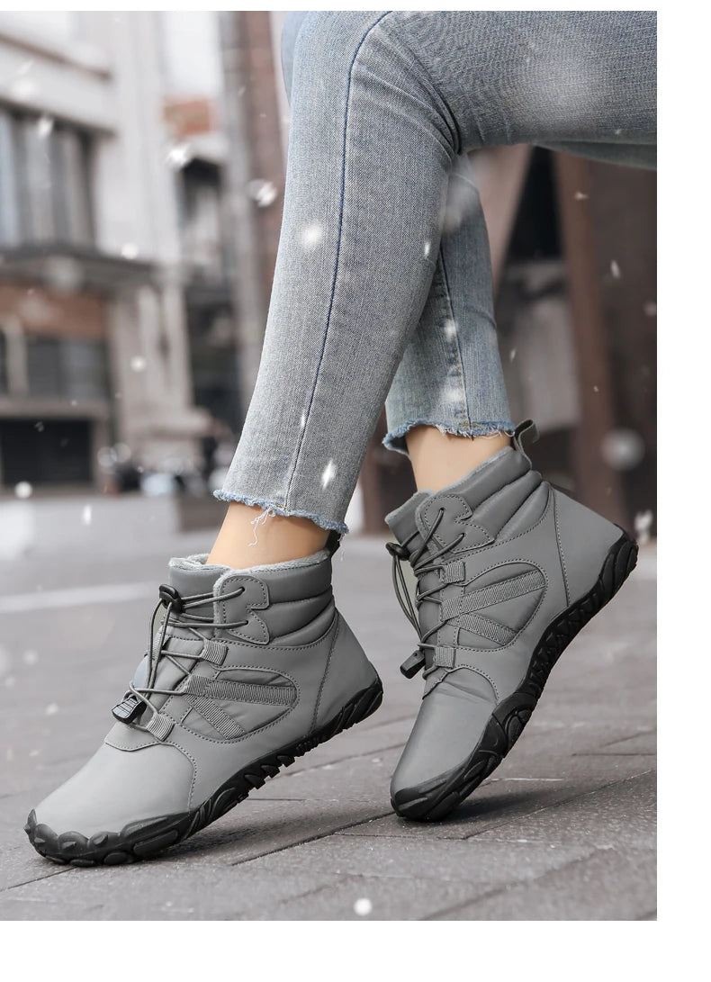 Men Women Waterproof Winter Boots Snow Barefoot Casual Shoes Outdoor Warm Work Shoes Ankle Shoes for Trekking Climbing Hiking