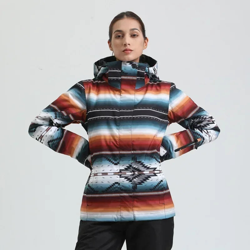 Skiing Hoodie Jacket Outdoor Warm Ski Coats Windproof Waterproof Ski Tops Women Sports Snowboard Jacket Winter New Snow Clothing