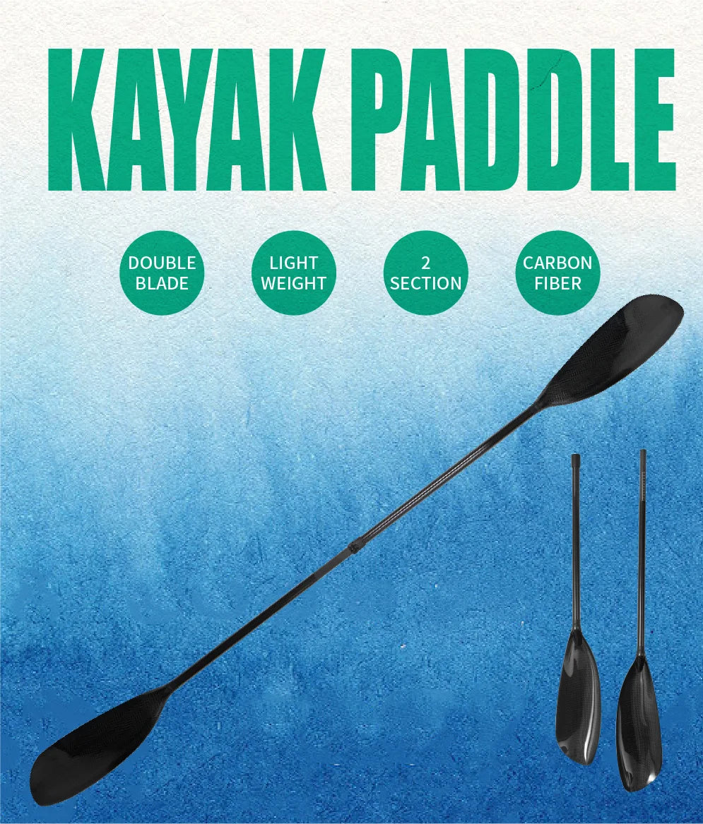 2pcs Carbon Fiber Wing Paddle 10cm Adjustable Kayak Paddle with Large Blades Free Easy Carry Protection Bag Inflatable Paddle