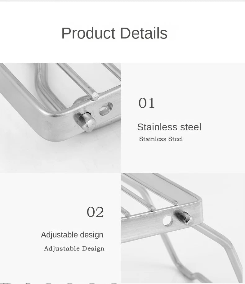 Outdoor Stainless Steel Stove Holder Camping Portable Folding Mini Barbecue Rack Pot Holder Baking Tray Holder
