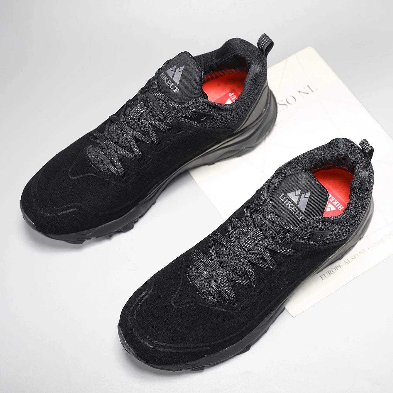 HIKEUP Latest Men's Hiking Shoes Wear-resistant Non-slip Outdoor Sneaker Rock Climbing Trekking Hunting Men Sports Suede Leather