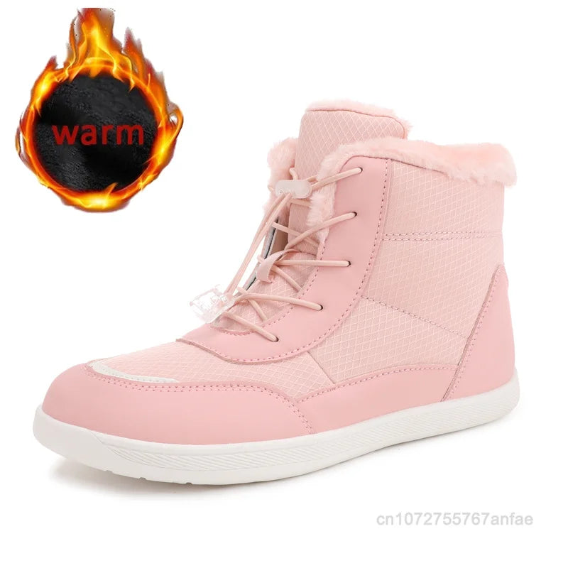 Clearance_2024 women's barefoot snow boots warm snow boots outdoor hiking shoes winter fur ankle boots women's boot Barefoot Ank