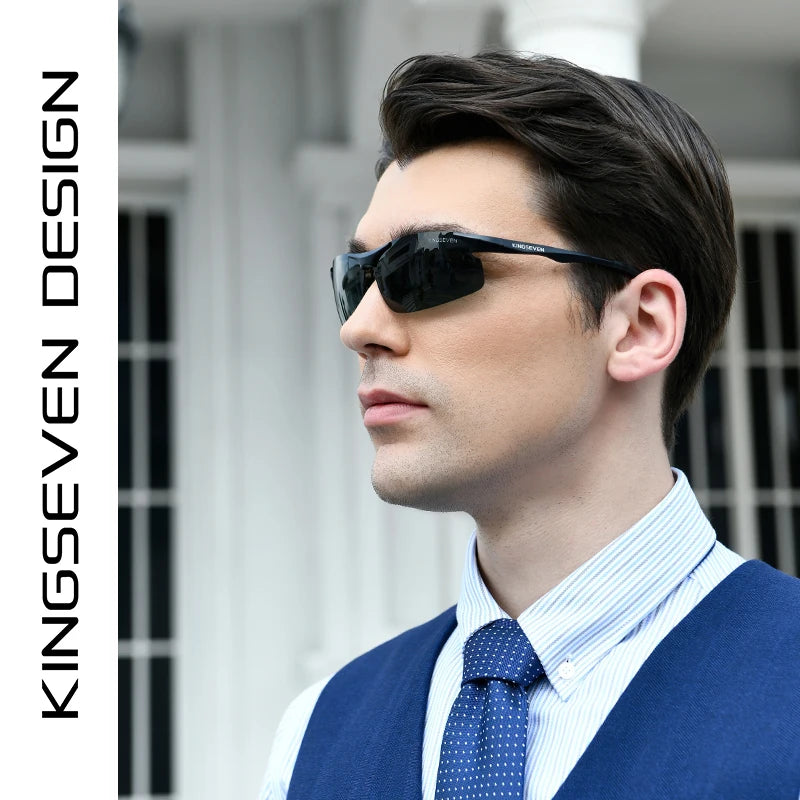 Genuine KINGSEVEN Polarized Men Aluminum Sunglasses Driving Mirror Lens Male Sun Glasses Aviation Women For Men Eyewear 9126