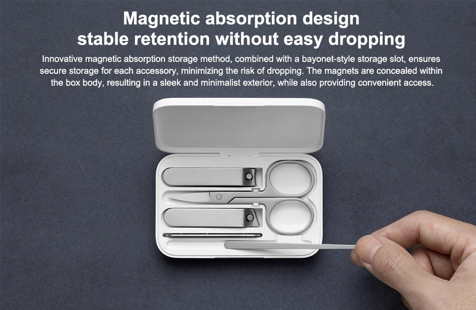 New Original Xiaomi Mijia Manicure Nail Clippers Pedicure Set Portable Travel Hygiene Kit Stainless Steel Nail Cutter Tool Set