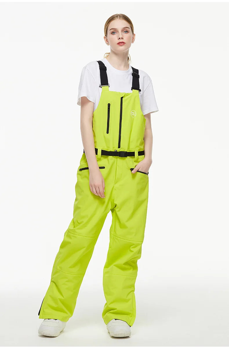 Men Women Ski Pants Winter Windproof Waterproof Reflective Warm Breathable Ski Overalls Pants Female Male Loose Snowboard Pants