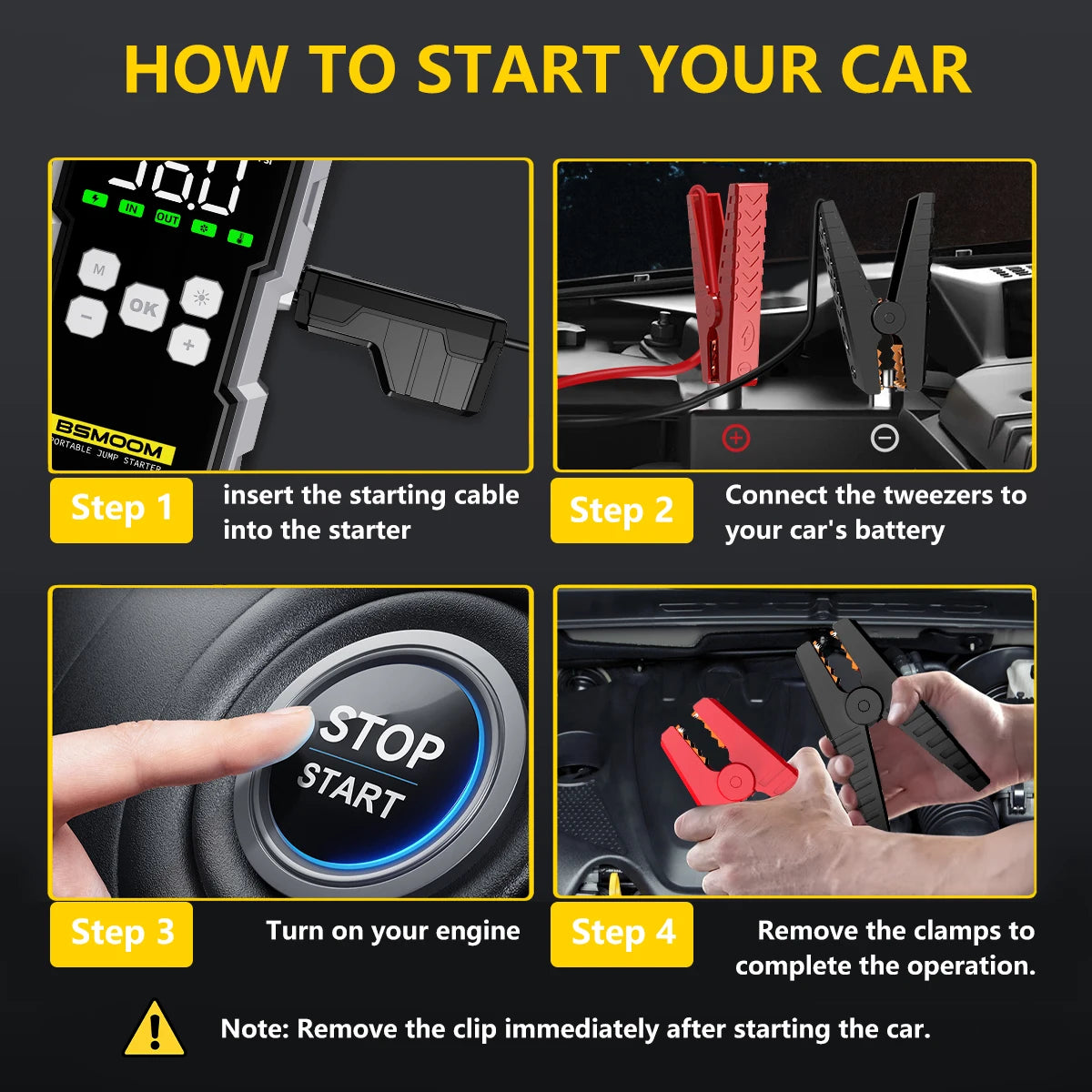 12V Portable Jump Starter 6000A High Power Automobile Emergency Starting Device 21800mAh Auto Power Bank Emergency Lighting