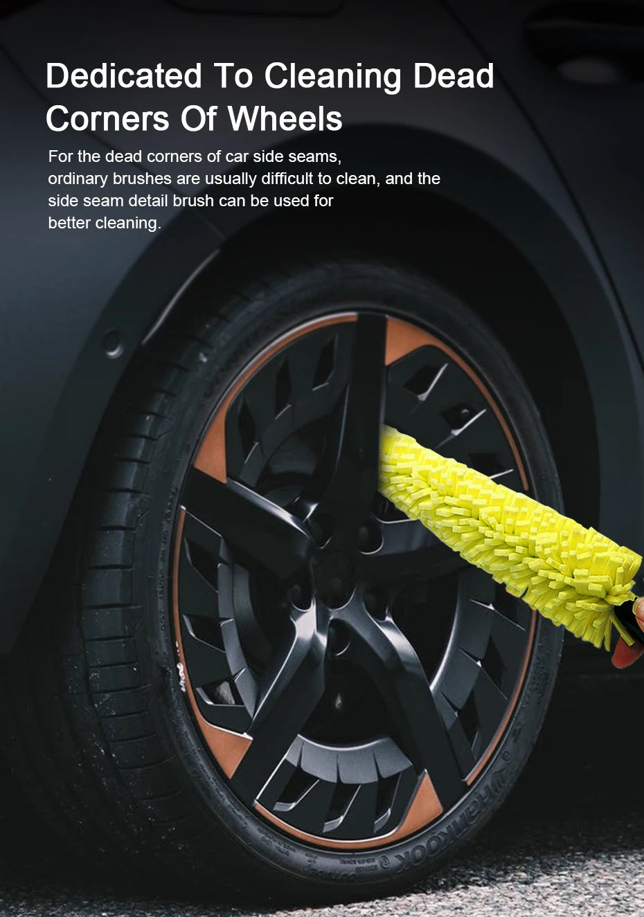 SEAMETAL Car Wheel Cleaner Brush Tire Rim Cleaning Tool Auto Scrub Washing Vehicle Washer Dust Cleaner Sponge Car Wash Accessory
