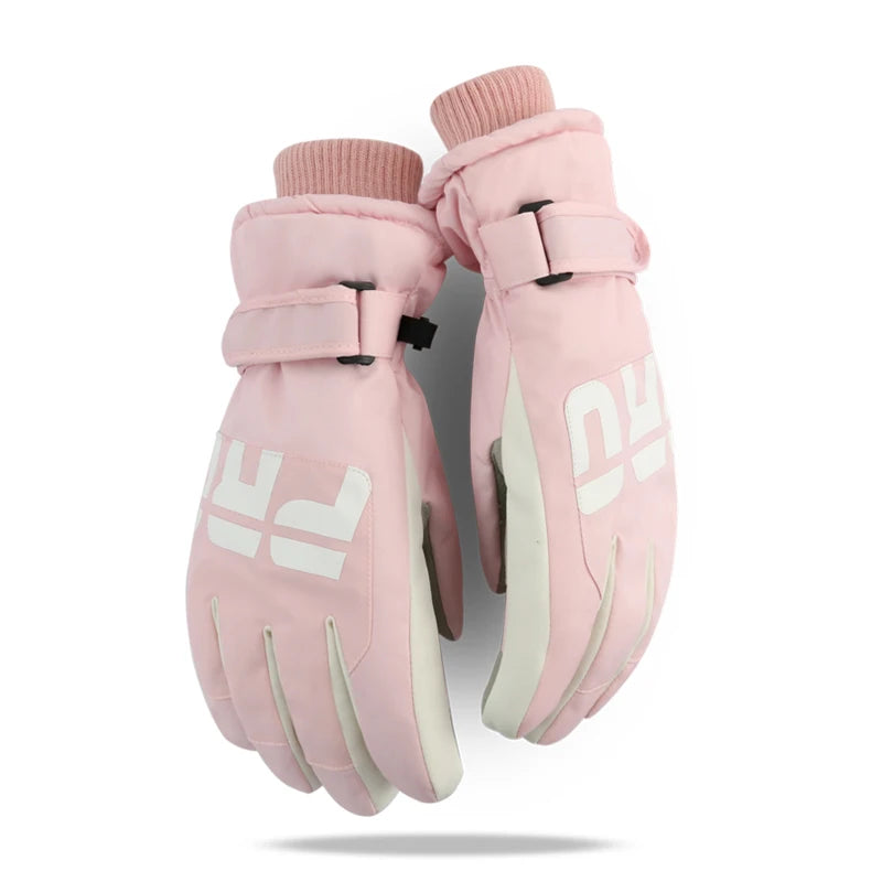 Waterproof ski gloves for women, warm and windproof for men, with added insulation and thickness. Suitable for cycling, outdoor