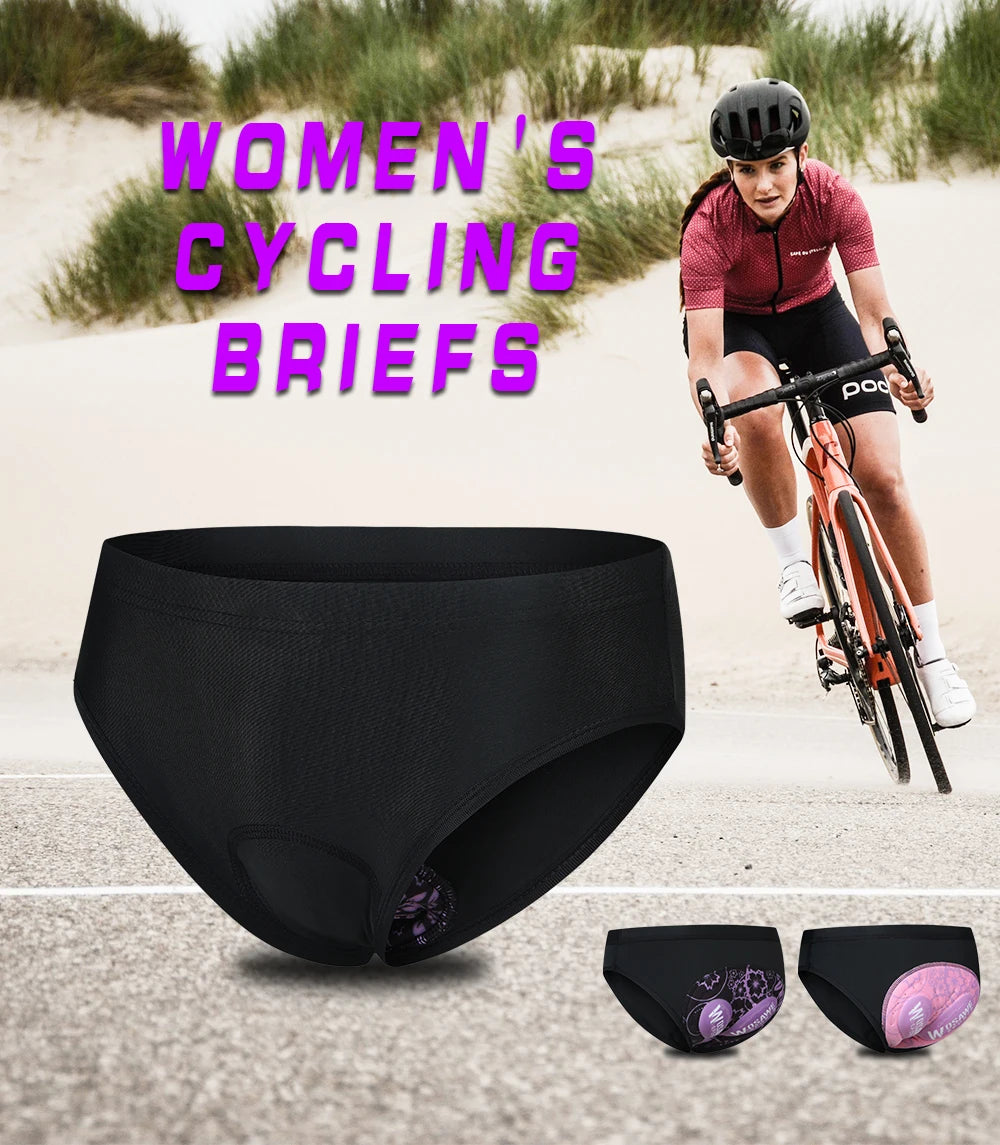 WOSAWE Women Cycling Underwear 3D Padded Shockproof Mountain MTB Bicycle Shorts Riding Bike Sport Underwear Tights Shorts