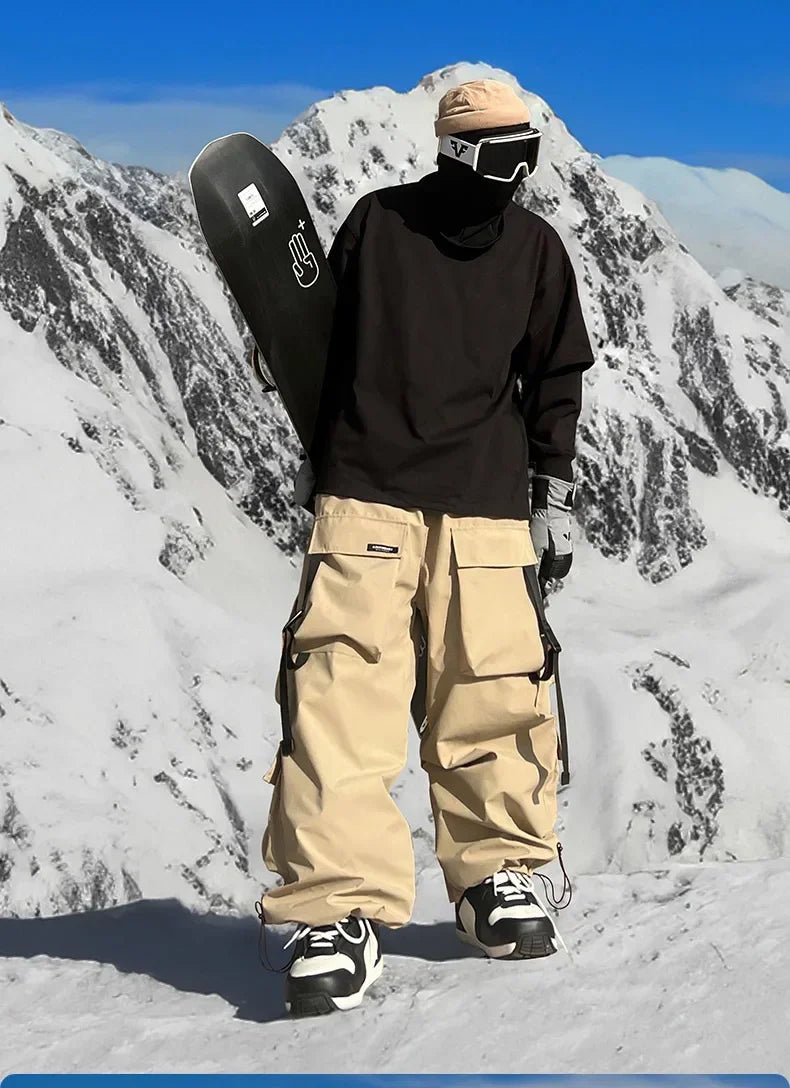 Warm Thickened Ski Pants for Women and Men Violet Skiing Trousers Waterproof American Style Snowboarding Pants