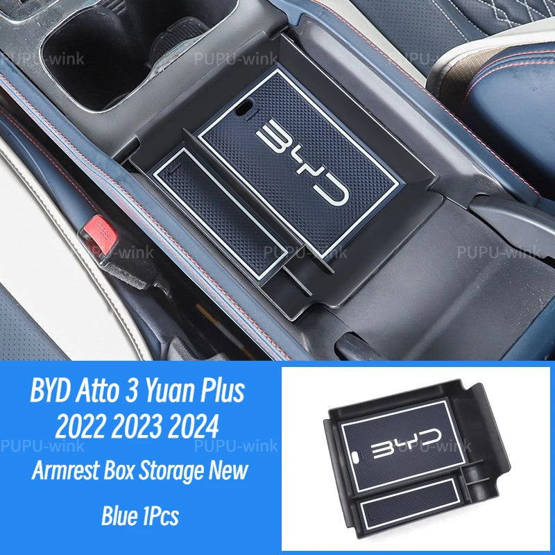 BYD Atto 3 Yuan Plus 2022 2023 2024 Center Console Storage Box New Armrest Box Storage Tray Organizer Box for BYD EV Interior