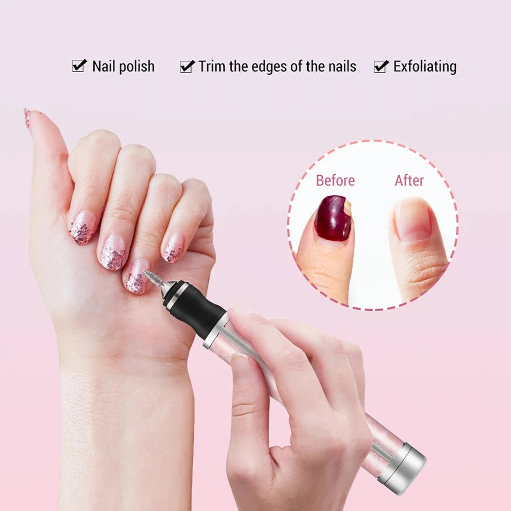 LINMANDA Many sets Electric Nail File Portable Manicure Pedicure Polishing Grinding Peeling Nail Drill for Fingernail Toenail