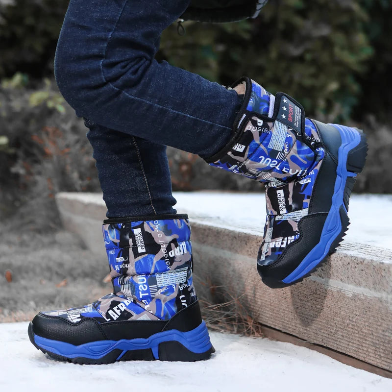 New Cute Winter Girl's Nonslip Snow Boots Kids Mountaineering Skiing Warm Felt Boots School Outdoor Activities Eur Size 31-39