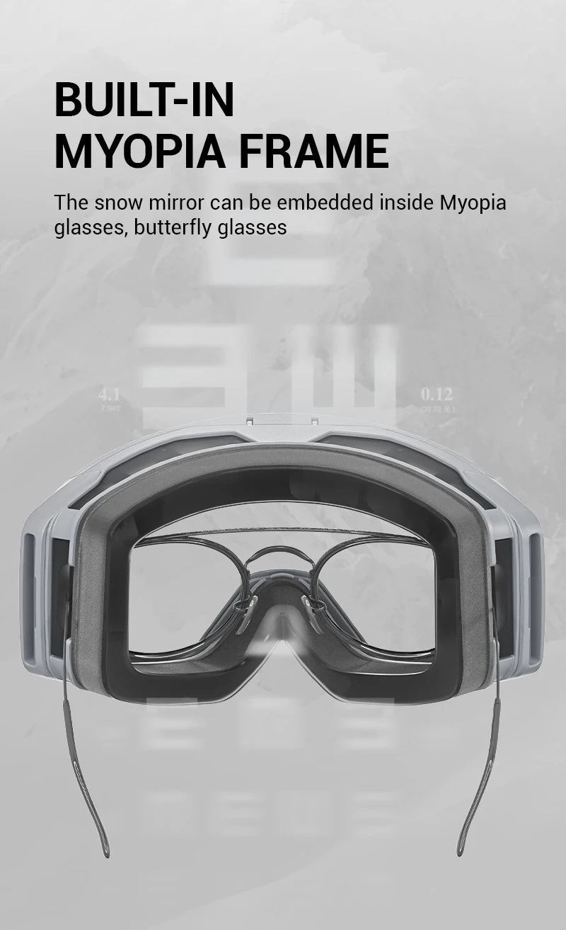 Kapvoe Photochromic Snow Goggles Men Ski Goggles Snowboard Anti-Fog Mask for Women UV400 Protection Glasses Snowmobile Winter