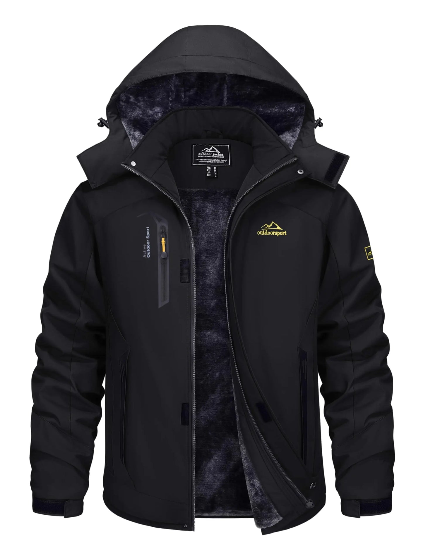 TACVASEN Winter Thicken Ski Snowboard Jacket Mens Fleece Waterproof Hiking Jackets Outdoor Mountain Trekking Windbreaker Parka