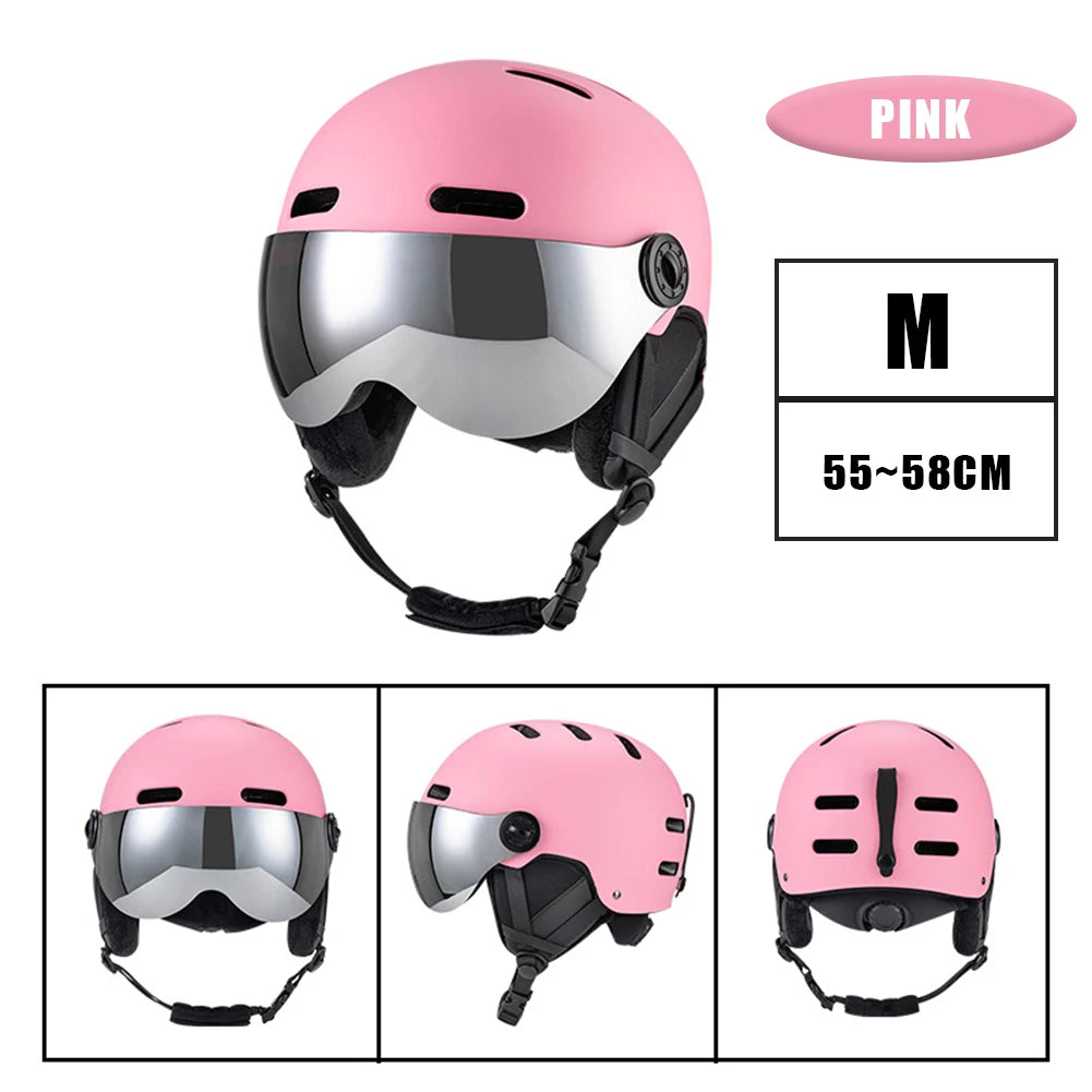 Skiing Helmet Snowboard Helmet With Detachable Glasses Winter Outdoor Sports Ski Helmet Safety Skateboard Skiing Snowboard Snow