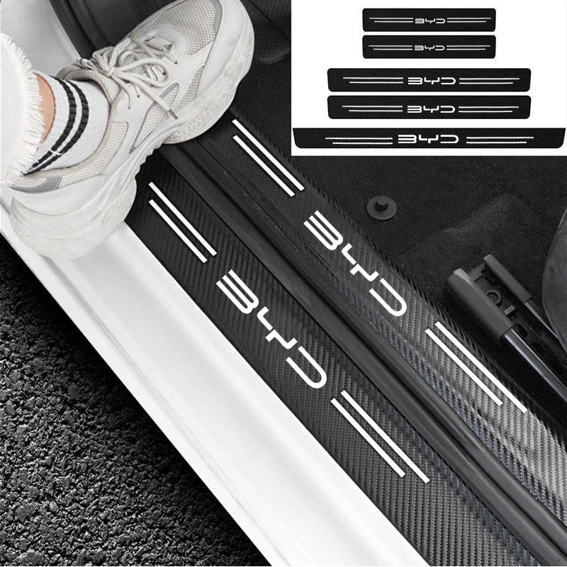 Car Door Sill Plate Protector Stickers For BYD M6 G3 G5 T3 13 F3 F0 S6 S7 E5 E6 L3 tang yuan atto3 song Covers Accessories