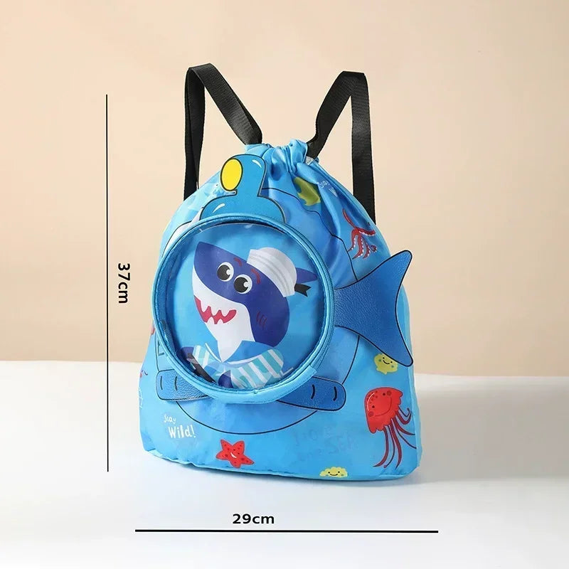 Swimming Bag Kids Waterproof Storage Shoulder Packs Hand Wet Dry Separation Bag Large Capacity Pouch Summer Swimming Backpack