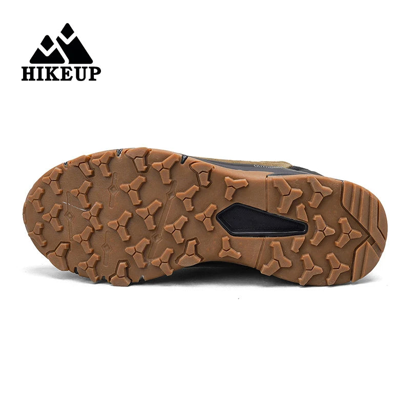 HIKEUP Latest Men's Hiking Shoes Wear-resistant Non-slip Outdoor Sneaker Rock Climbing Trekking Hunting Men Sports Suede Leather