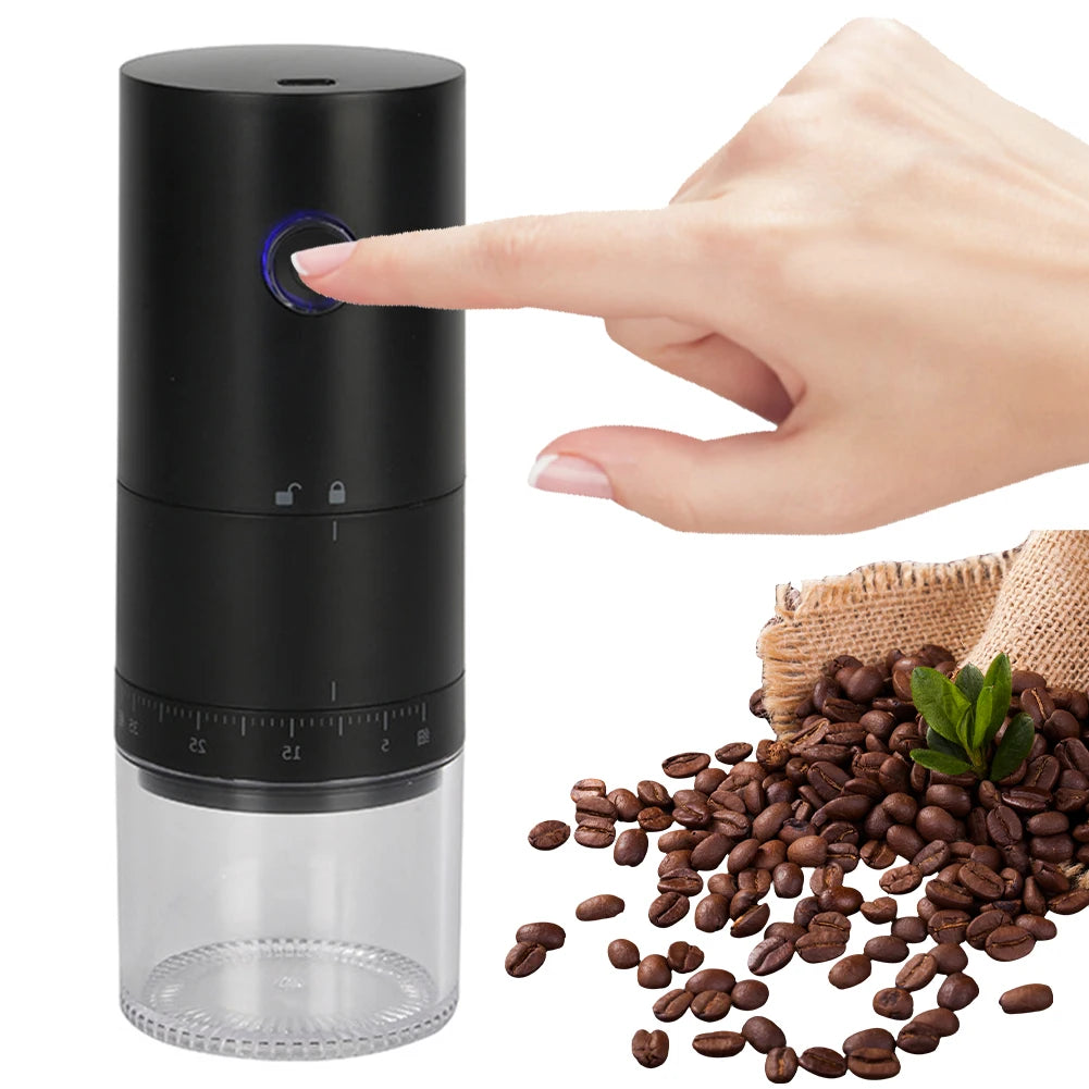 Electric Coffee Grinder 1250mAh Bean Grinding Machine USB Rechargeable Nut Bean Spice Blender Kitchen Gadget Tools
