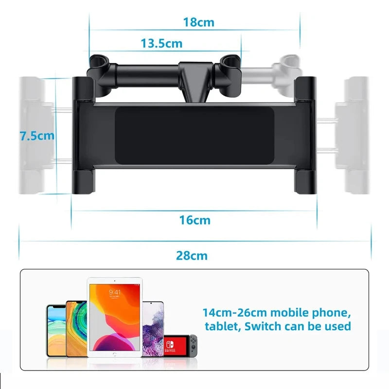 Car Rear Seat Bracket Car mobile phone holder Car rear headrest bracket Snap on flat bracket Automotive interior modification