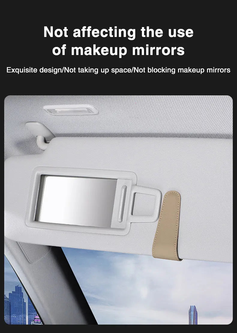 Universal Car Auto Sun Visor Eyeglass Hanger Clip Leather Glasses Holder Magnetic Multi-Function Automobile Accessories Storage