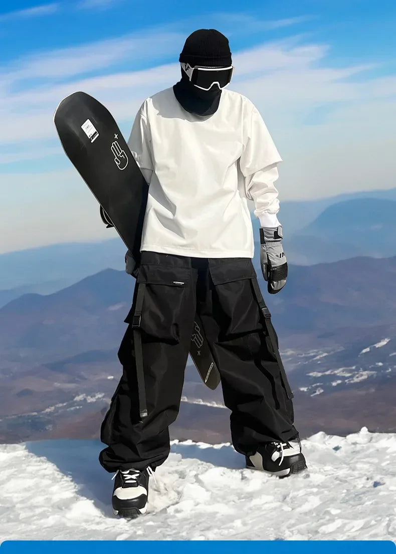 Warm Thickened Ski Pants for Women and Men Violet Skiing Trousers Waterproof American Style Snowboarding Pants