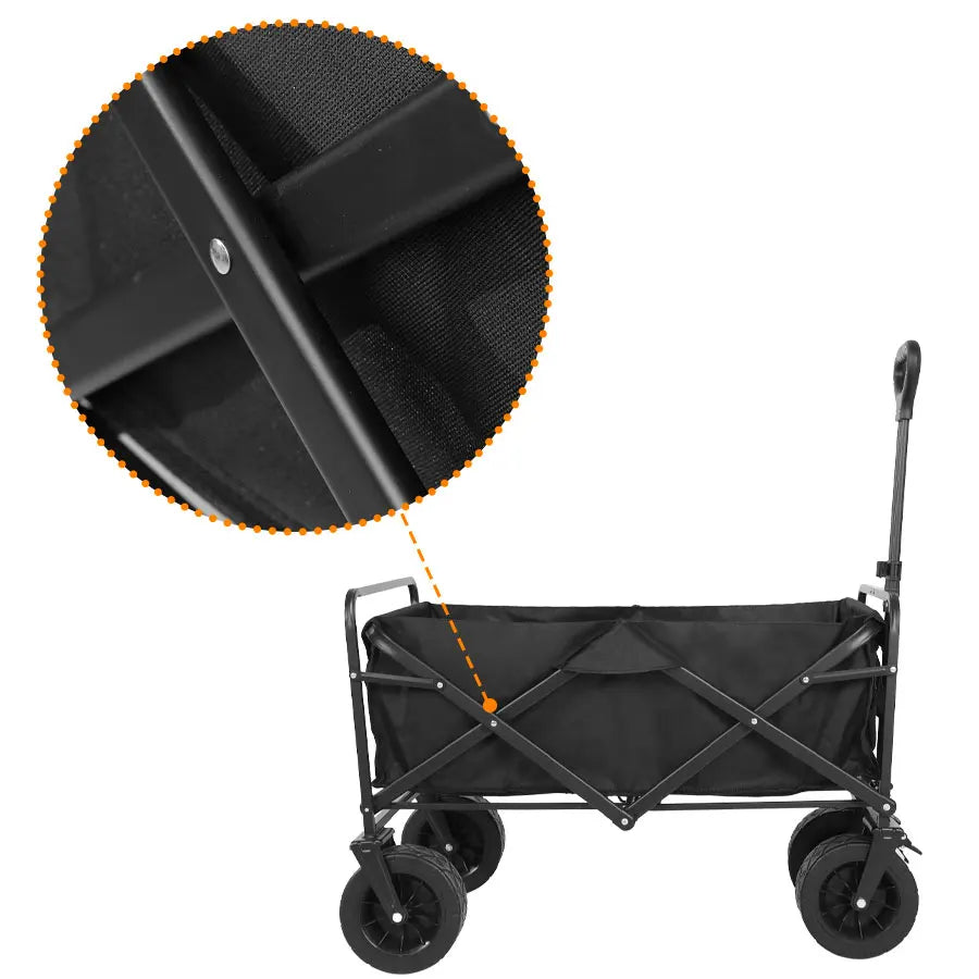 Collapsible Folding Utility Beach Cart Wagon Heavy Duty Large Capacity Fold Wagon Ourdoor Trolley Portable Garden Camping Cart