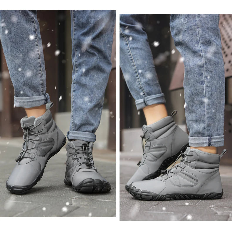 Men Women Waterproof Winter Boots Snow Barefoot Casual Shoes Outdoor Warm Work Shoes Ankle Shoes for Trekking Climbing Hiking