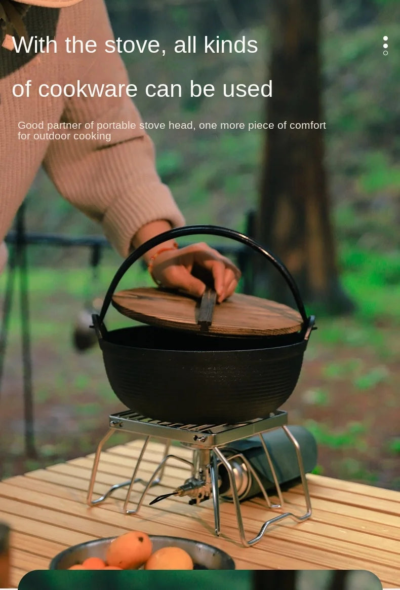 Outdoor Stainless Steel Stove Holder Camping Portable Folding Mini Barbecue Rack Pot Holder Baking Tray Holder