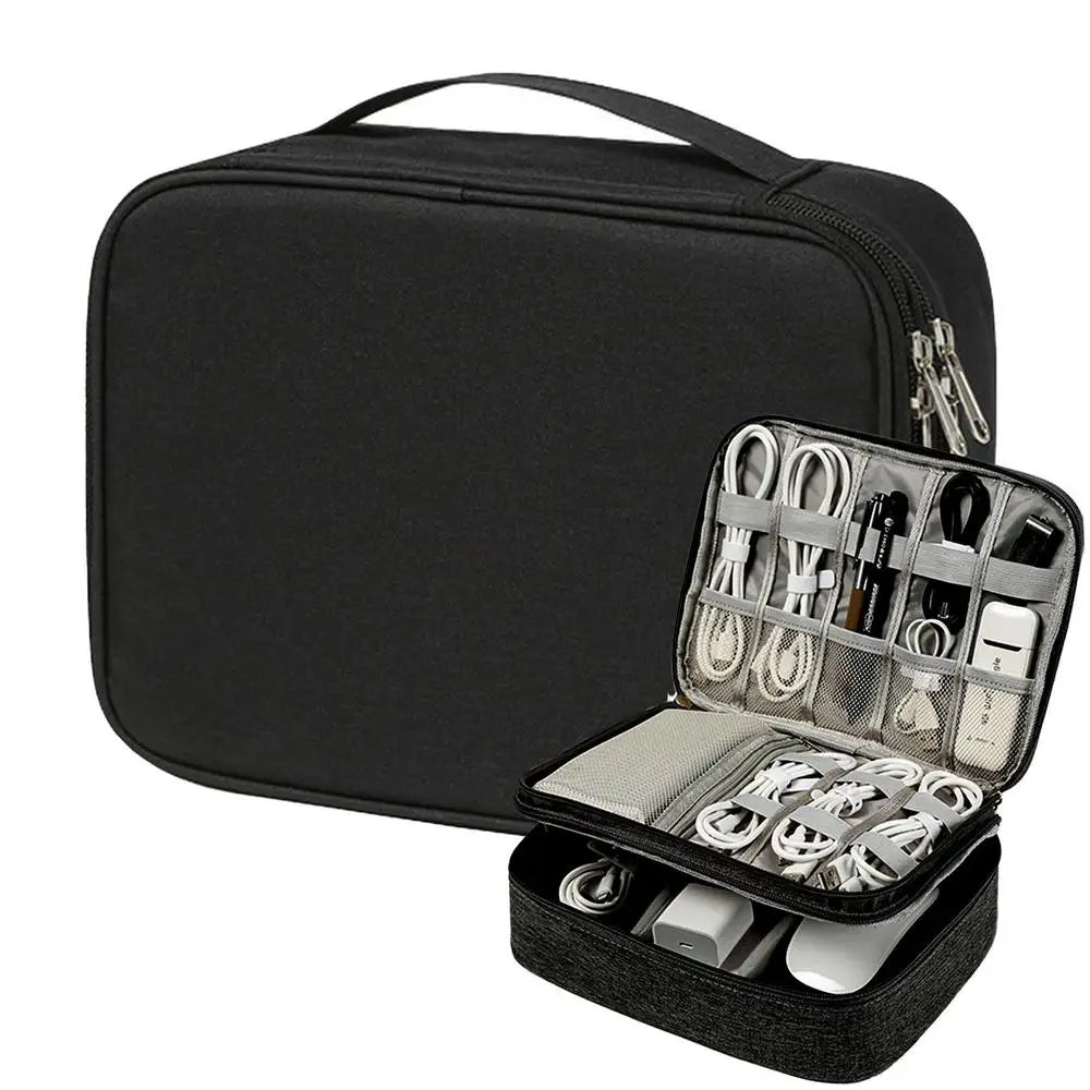 Electronics Organizer Travel Case Compact Waterproof Electronics Organizer Case Travel Essentials Cable Storage Bag For Mini