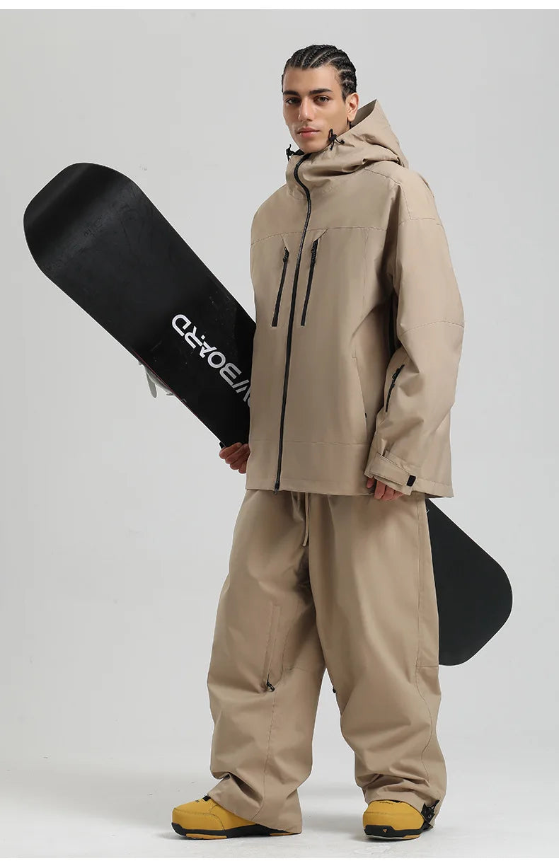 New Men Ski Jacket Waterproof Windproof Warm Breathable Snowboarding Coat 2025 Winter Sports Unisex Polyester Skiing Top Outdoor