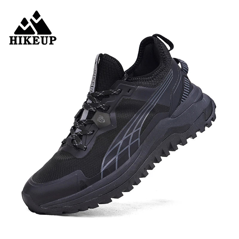 HIKEUP New Men Hiking Shoes Outdoor Sport Wear-Resistant Climbing Shoes Rubber Sole Trekking Sneaker Women Sports