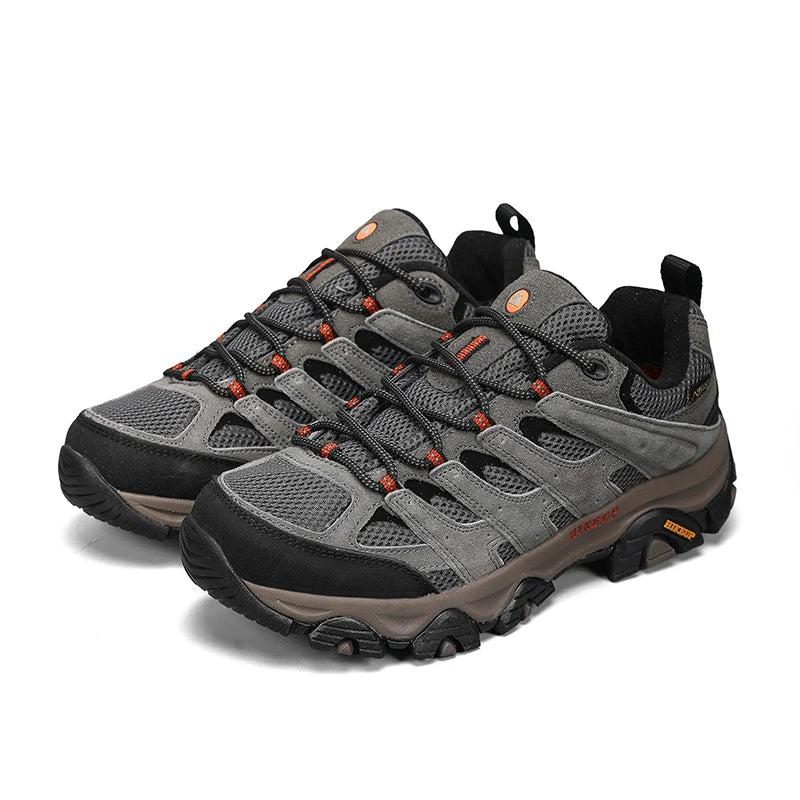 HIKEUP Hiking Shoes Men Designer Climbing Trekking Sneakers for Men Leather Outdoor Sports Work Man Shoes Run Shoes