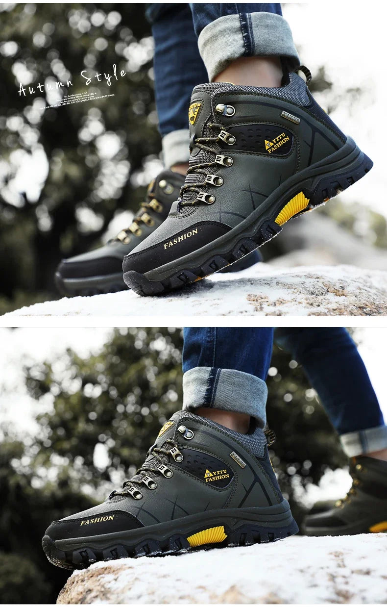 Hiking Shoes Men Ankle Boots Outdoor Camping Anti-collision Climbing Shoe Lace Up Climbing Trekking Sneakers