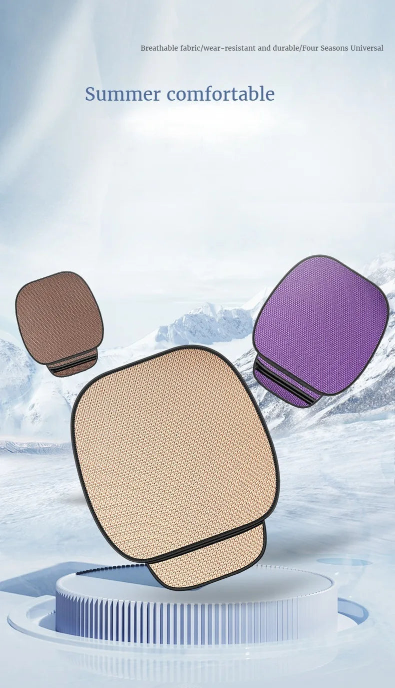 Summer Cool Car Seat Cover Cool Breathable Fabric Car Front Seat Cushion/Rear Seat Cushion/Three -piece
