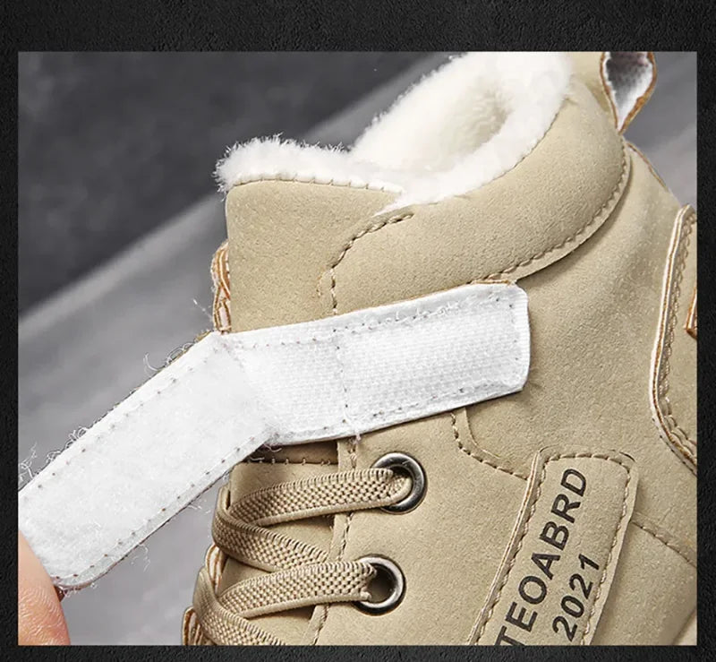 Winter Children's Boots Boys Plus Cashmere Thicken Warm Snow Boots Girls Non-slip Outdoor Boots Student Shoes Hiking Shoes