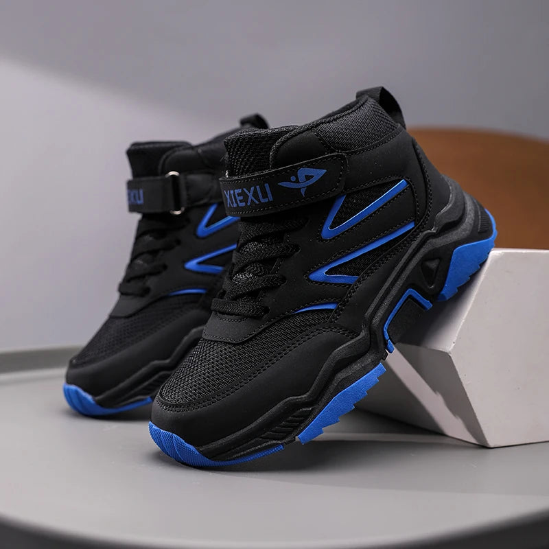 Boys' boots, children's sports shoes, autumn and winter outdoor hiking shoes, high-quality ankle boots for middle-aged and young