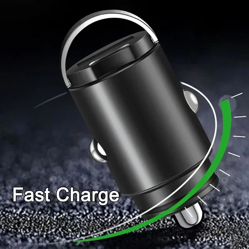 200W Mini Pull Ring Car Charger Dual USB Fast Chargingfor iPhone Huawei Xiaomi Samsung QC 3.0 Phone convenient Charger Adapter
