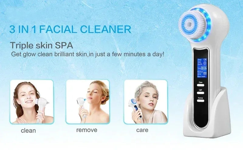 5 in 1 Electric Facial Cleansing Brush Blackhead Remover Pore Vacuum Cleaner Deep Cleaning Face Care Black Head Removal Machine
