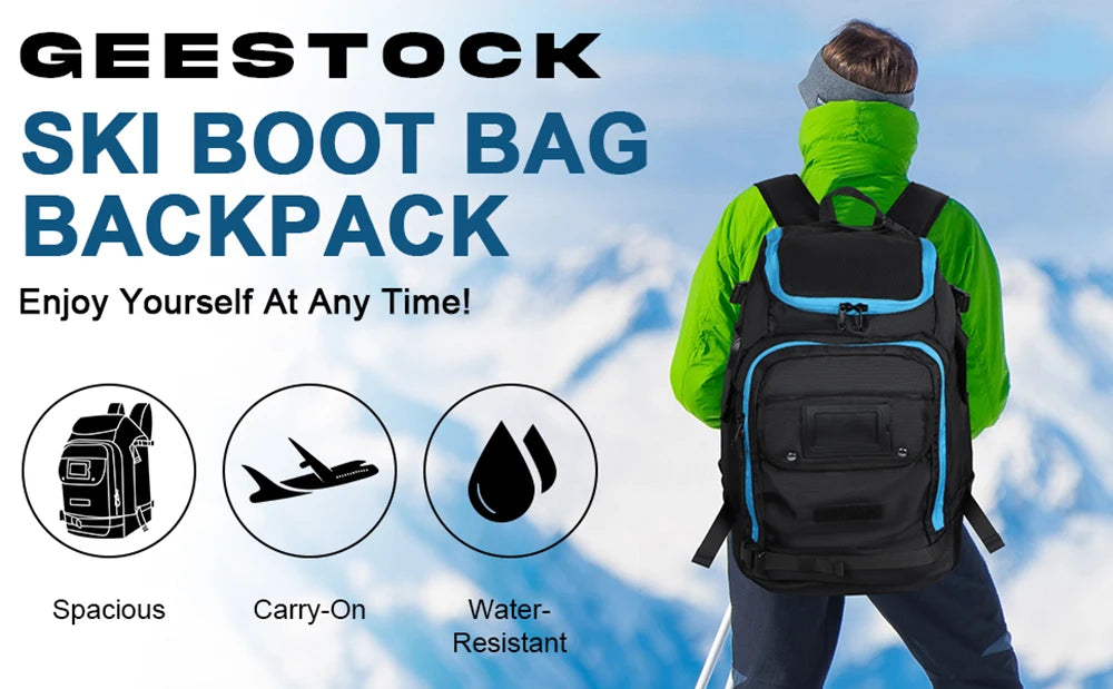 Ski Backpack Large Capacity Storage Bag Waterproof Outdoor Sports Supplies for Goggles Jacket Skis Snowboard Accessories Gloves